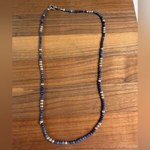 John Varvatos Blue and Silver Beaded Necklace